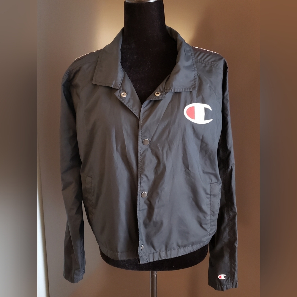 🔥 Champion Cropped Coaches Jacket / Windbreaker - Size Large